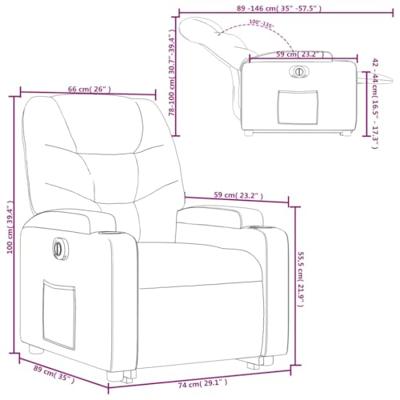 Sta-op-stoel elektrisch stof donkerbruin