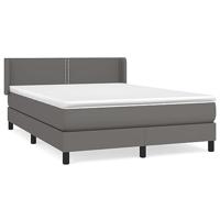Boxspring met matras kunstleer grijs 140x190 cm - thumbnail