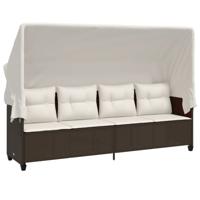 5-delige Loungeset met kussens poly rattan bruin - thumbnail