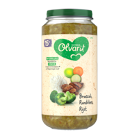 Olvarit Olvarit Broccoli Rundvlees Rijst 15m05 (250g) - thumbnail