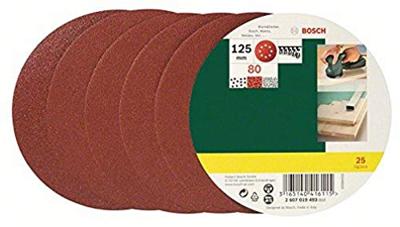 Bosch Accessories 2607019493 Excenterschuurpapier Met klittenband, Geperforeerd Korrelgrootte (num) 80 (Ø) 125 mm 25 stuk(s)