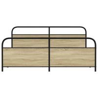 Bedframe zonder matras metaal sonoma eikenkleur 200x200 cm - thumbnail