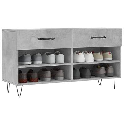 VidaXL Schoenenbank 102x35x55 cm bewerkt hout betongrijs VidaXL Schoenenbank 102x35x55 cm bewerkt hout betongrijs