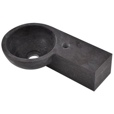 Wiesbaden Raw Fontein Rechts Rond 40x23x10 cm Gezoet Hardsteen