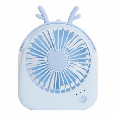 WT-F14 1200 mAh Deer shape mini draagbare ventilator met 3 snelheidsregeling (blauw)