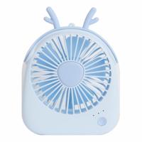 WT-F14 1200 mAh Deer shape mini draagbare ventilator met 3 snelheidsregeling (blauw) - thumbnail
