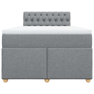 Boxspring met matras stof lichtgrijs 140x190 cm - thumbnail