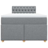 Boxspring met matras stof lichtgrijs 140x190 cm - thumbnail