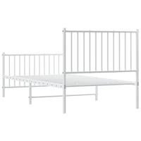 Bedframe met hoofd- en voeteneinde staal wit - thumbnail