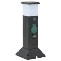 VidaXL Tuinstopcontact met lamp en grondpin 2-wegs 16x16x39,5 cm - thumbnail