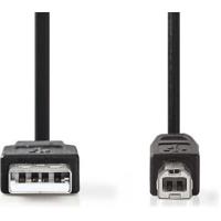 USB-A naar USB-B kabel - USB2.0 - tot 2A / zwart - 3 meter - thumbnail