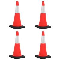 VidaXL Verkeerskegels met zware basis 4 st reflecterend 75 cm - thumbnail