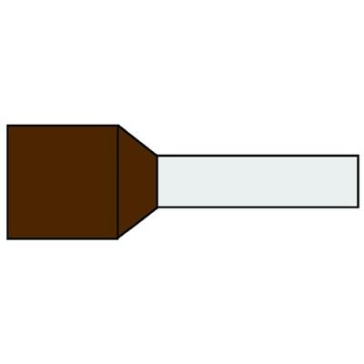 Geïsoleerde Adereindhuls 25,00qmm Bruin penlengte = 22mm