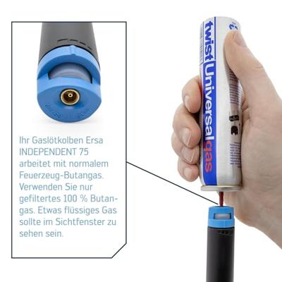 Ersa Independent 75 Profi-set Gassoldeerset +580 °C 60 min. Incl. soldeerpunt, Met Piëzo-ontsteker 1 stuk(s) - thumbnail