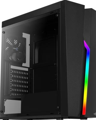 Aerocool bolt midi tower behuizing (zwart | 3x usb-a | rgb | window)