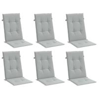 VidaXL Stoelkussens 6 st hoge rug 120x50x4 cm stof lichtgrijs - thumbnail