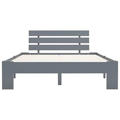 Bedframe massief grenenhout grijs 120x200 cm