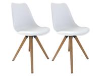 byLIVING 2 stoelen Kira (Wit/eiken) - thumbnail