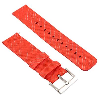 Canvas nylon bandje Fitbit Versa 1 / 2 & Lite - Rood / Zilver Canvas nylon bandje Fitbit Versa 1 / 2 & Lite - Rood / Zilver