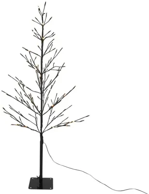 Kerstverlichting LED boom 80 lampjes zwart 120cm, gouden gloed