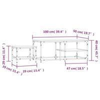 2-delige Tafeltjesset bewerkt hout bruineikenkleurig - thumbnail