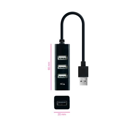USB-HUB NANOCABLE 10.16.4404 Zwart (1 Stuks)