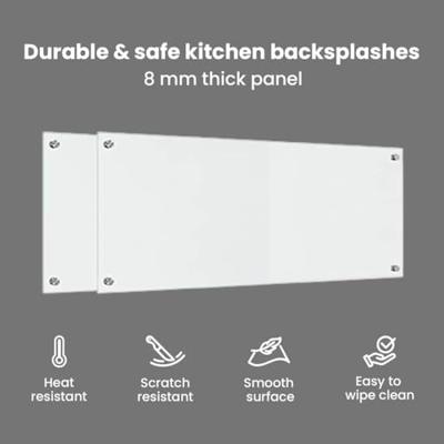 VidaXL Keuken achterwand 2 pcs doorzichtig 100 x 40 cm gehard glas