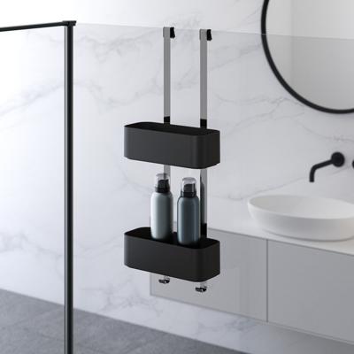 Doucherek Hangend Dubbel Geesa Frame 25 cm Zwart Chroom