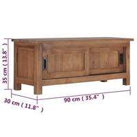vidaXL Tv-meubel 90x30x35 cm massief teakhout - thumbnail