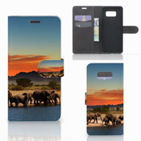 Samsung Galaxy S8 Plus Telefoonhoesje met Pasjes Olifanten - thumbnail