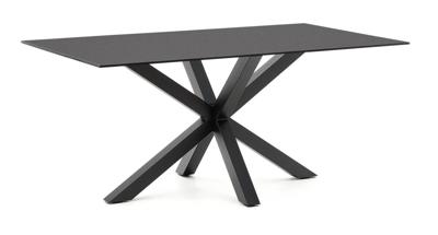 Kave Home Eettafel 'Argo' Glas, 160 x 90cm, kleur Zwart