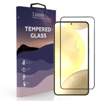 Lunso Samsung Galaxy S24 Plus Gehard Beschermglas - Full Cover Screenprotector - Black Edge - thumbnail