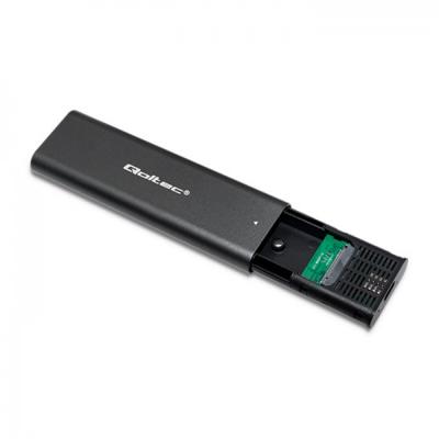 Qoltec 50312 behuizing voor opslagstations SDD-behuizing Zwart M.2