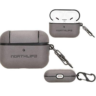 NorthLife - Haga lederen cover hoes - Geschikt voor AirPods Pro - Lichtgrijs