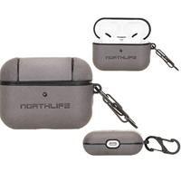 NorthLife - Haga lederen cover hoes - Geschikt voor AirPods Pro - Lichtgrijs - thumbnail