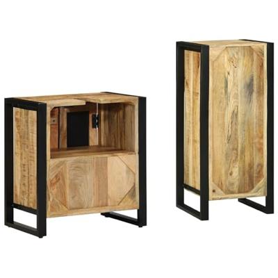 Badkamermeubelset 2 pcs Bruin Massief Mango Hout