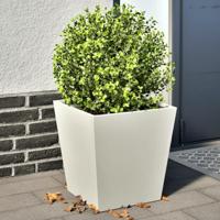 VidaXL Plantenbakken 2 st 40x40x40 cm staal wit - thumbnail