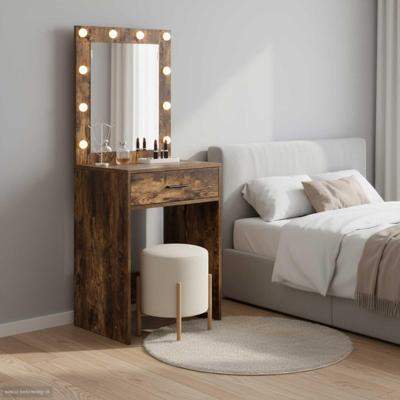 Kaptafel met lade Gerookt eiken 50 x 41 x 135 cm Bewerkt hout