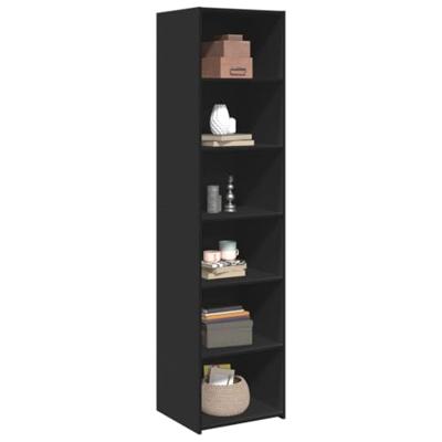 Hoge kast 45x41x185 cm bewerkt hout zwart