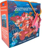 Rebo Publishers Boek, puzzel + 10 figuren - zeemeermin - thumbnail