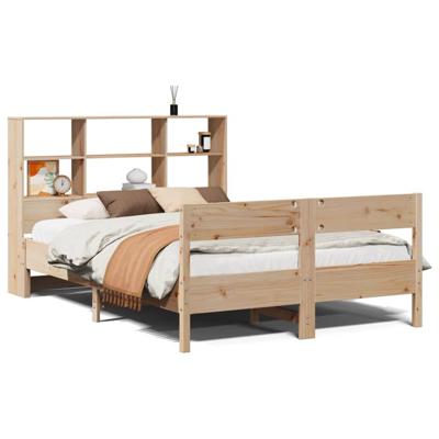 Bed met boekenkast zonder matras massief grenenhout 150x200 cm