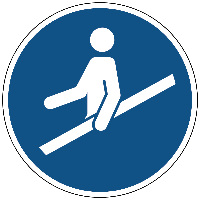 Hand aan de reling verplicht gebods- Ø 200 mm - Sticker - thumbnail