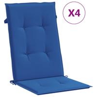 Tuinstoelen 6 st verstelbaar met kussens massief teakhout - thumbnail