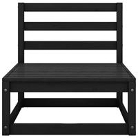 3-delige Loungeset massief grenenhout zwart - thumbnail