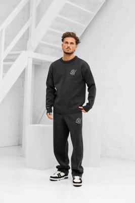24 Uomo Knitted Trainingspak Heren Dark Grey - Maat S - Kleur: DonkergrijsGrijs | Soccerfanshop