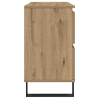 Badkamerkast 80x33x60 cm bewerkt hout artisanaal eikenkleurig - thumbnail