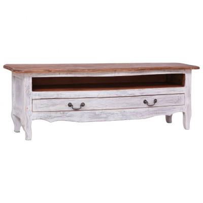 Tv-meubel 120x30x40 cm massief mahoniehout wit