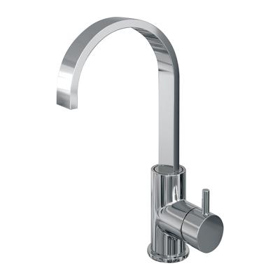 Brauer Chrome Edition Hoge Opbouw Wastafelmengkraan met Draaibare Platte Uitloop Model B Chroom
