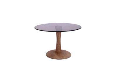 Brix Ronde Salontafel 'Faye' Glas en mangohout, 60cm