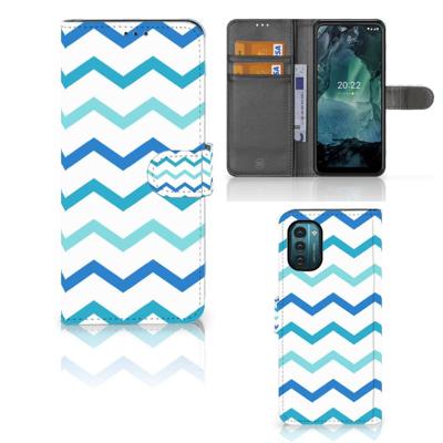 Nokia G11 | G21 | Telefoon Hoesje | Zigzag Blauw Nokia G11 | G21 | Telefoon Hoesje | Zigzag Blauw